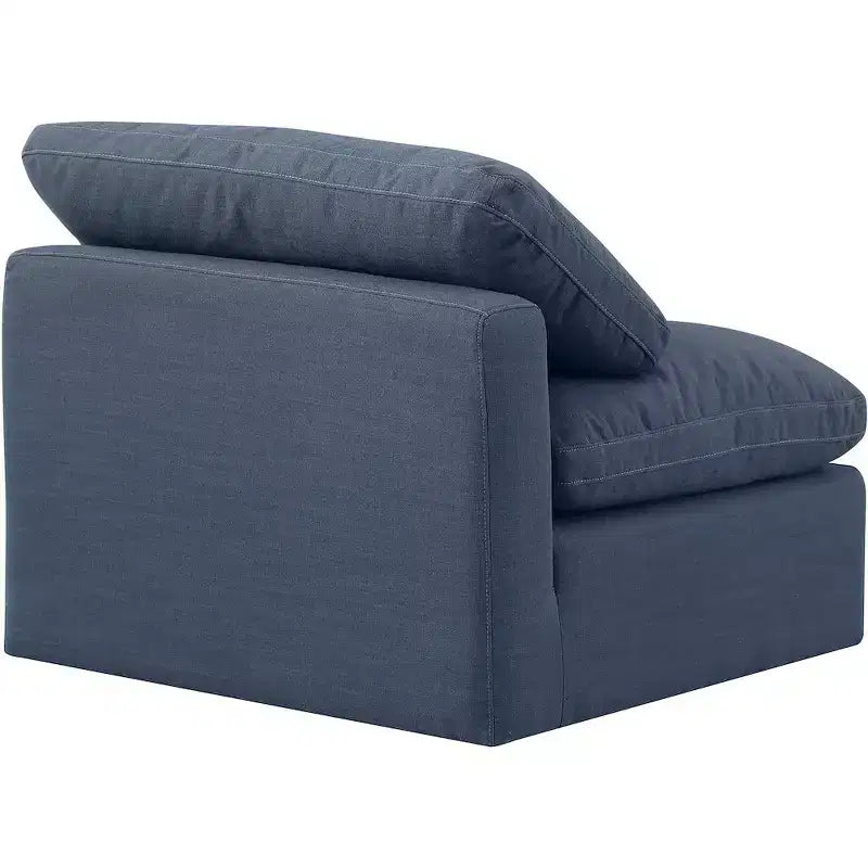 Fauteuil sans accoudoirs en tissu texturé lin Indulge