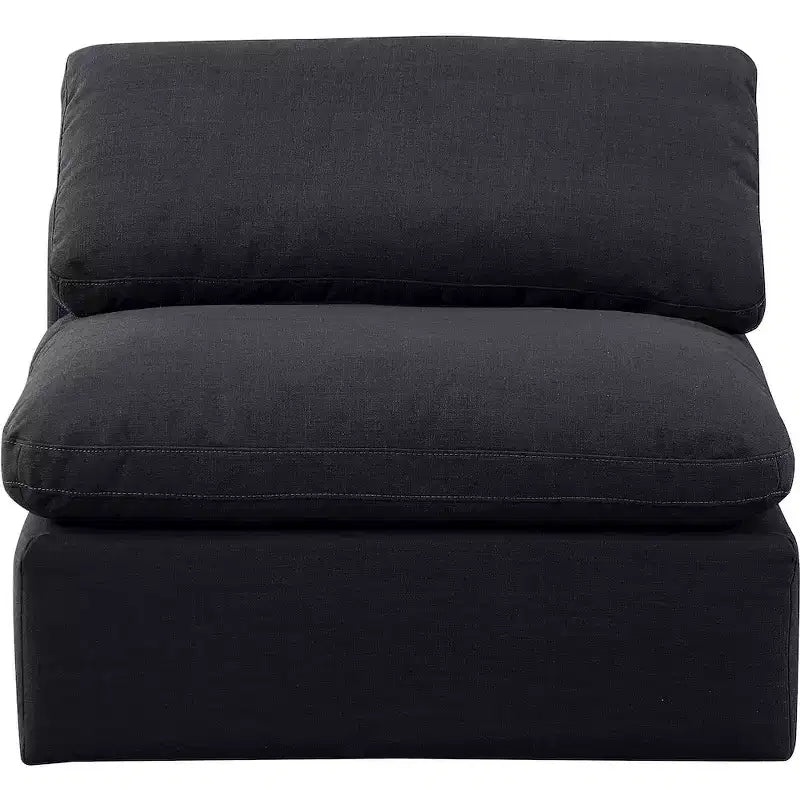 Fauteuil sans accoudoirs en tissu texturé lin Indulge