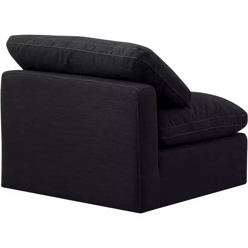 Fauteuil sans accoudoirs en tissu texturé lin Indulge