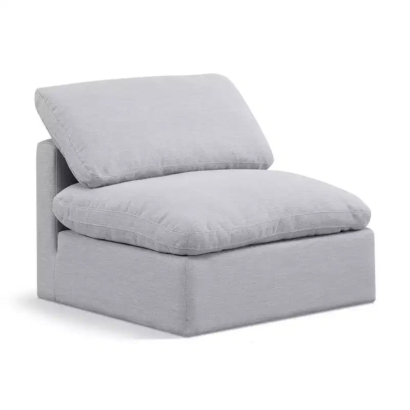 Fauteuil sans accoudoirs en tissu texturé lin Indulge