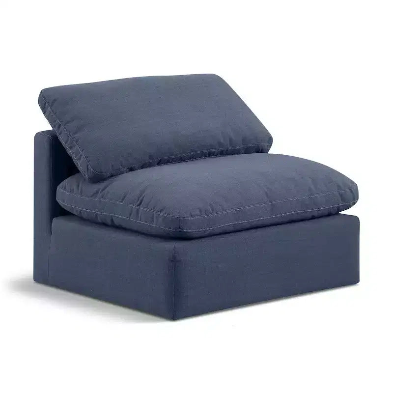 Fauteuil sans accoudoirs en tissu texturé lin Indulge