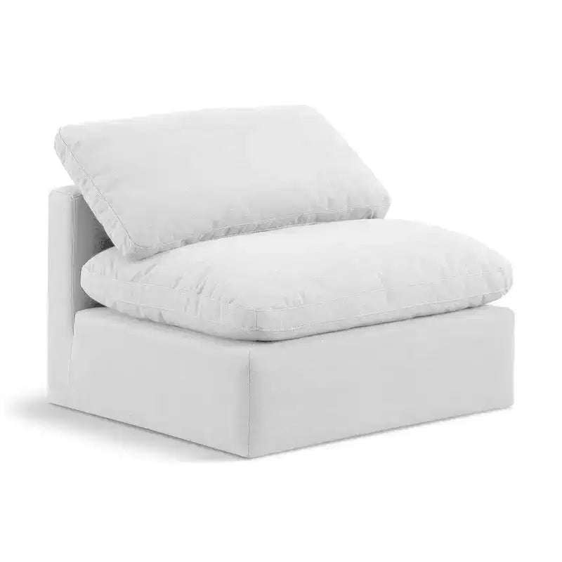 Fauteuil sans accoudoirs en tissu texturé lin Indulge