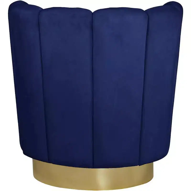 Fauteuil d'appoint pivotant en velours avec piètement pivotant en acier doré