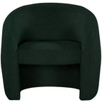 Fauteuil d'appoint en cuir vegan style tonneau / tissu bouclé avec dossier arrondi