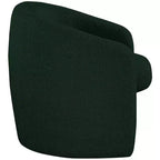 Fauteuil d'appoint en cuir vegan style tonneau / tissu bouclé avec dossier arrondi