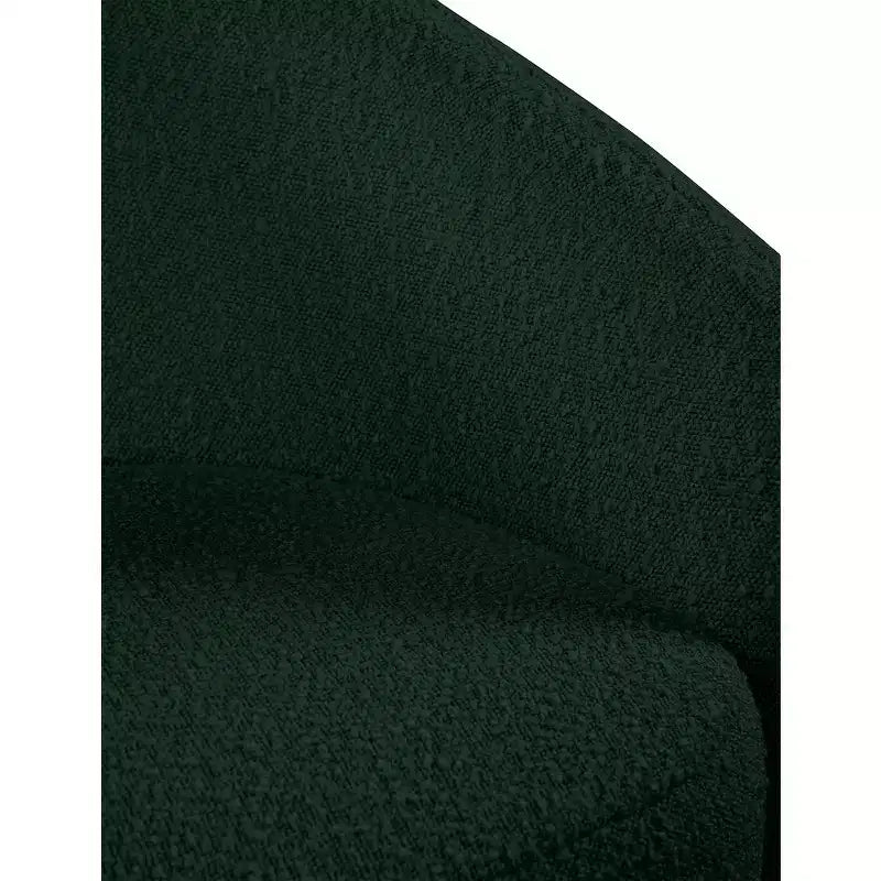 Fauteuil d'appoint en cuir vegan style tonneau / tissu bouclé avec dossier arrondi