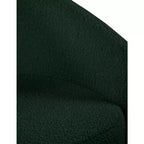 Fauteuil d'appoint en cuir vegan style tonneau / tissu bouclé avec dossier arrondi
