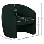 Fauteuil d'appoint en cuir vegan style tonneau / tissu bouclé avec dossier arrondi