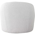 Fauteuil d'appoint en cuir vegan style tonneau / tissu bouclé avec dossier arrondi