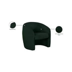 Fauteuil d'appoint en cuir vegan style tonneau / tissu bouclé avec dossier arrondi