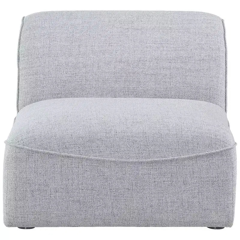 Fauteuil modulable sans accoudoirs - Revêtement en tissu texturé lin résistant, pieds espresso