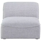 Fauteuil modulable sans accoudoirs - Revêtement en tissu texturé lin résistant, pieds espresso