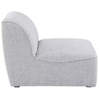 Fauteuil modulable sans accoudoirs - Revêtement en tissu texturé lin résistant, pieds espresso
