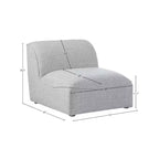 Fauteuil modulable sans accoudoirs - Revêtement en tissu texturé lin résistant, pieds espresso