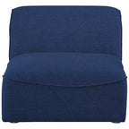 Fauteuil modulable sans accoudoirs - Revêtement en tissu texturé lin résistant, pieds espresso