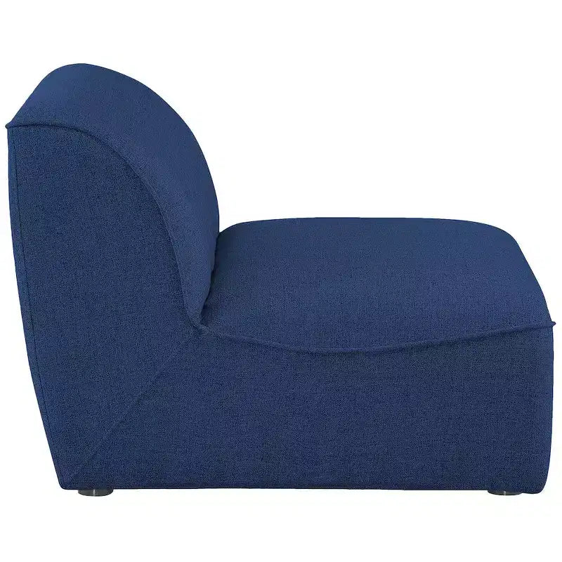 Fauteuil modulable sans accoudoirs - Revêtement en tissu texturé lin résistant, pieds espresso