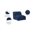 Fauteuil modulable sans accoudoirs - Revêtement en tissu texturé lin résistant, pieds espresso