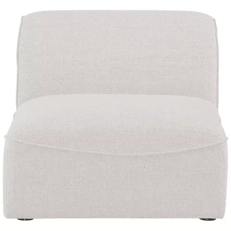 Fauteuil modulable sans accoudoirs - Revêtement en tissu texturé lin résistant, pieds espresso
