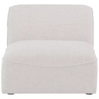 Fauteuil modulable sans accoudoirs - Revêtement en tissu texturé lin résistant, pieds espresso