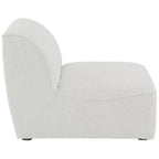 Fauteuil modulable sans accoudoirs - Revêtement en tissu texturé lin résistant, pieds espresso