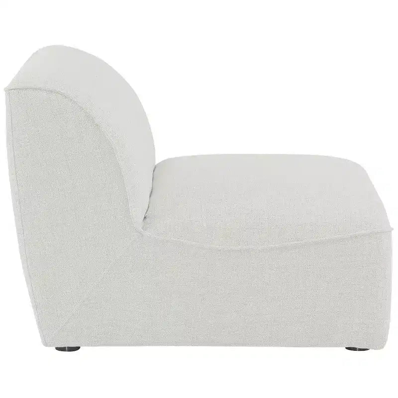 Fauteuil modulable sans accoudoirs - Revêtement en tissu texturé lin résistant, pieds espresso