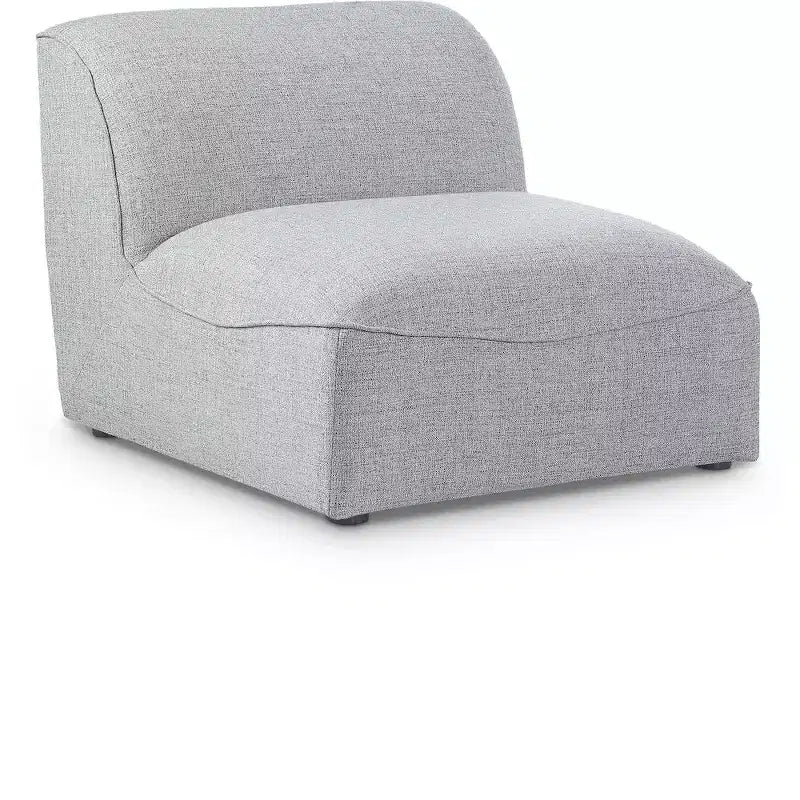 Fauteuil modulable sans accoudoirs - Revêtement en tissu texturé lin résistant, pieds espresso