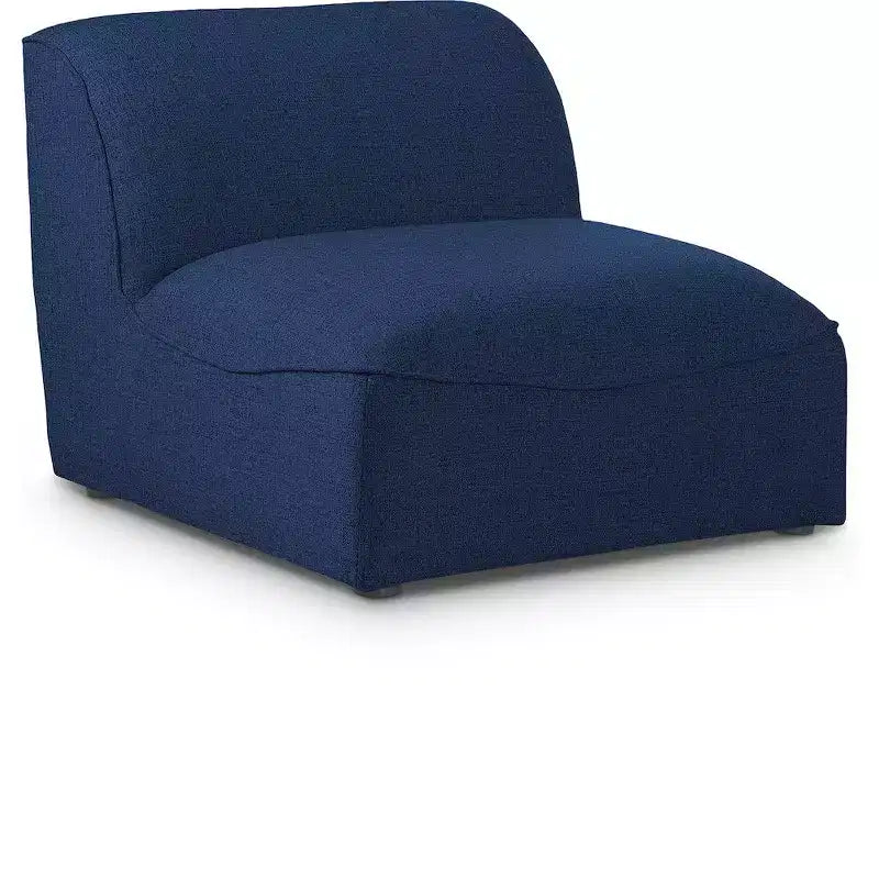Fauteuil modulable sans accoudoirs - Revêtement en tissu texturé lin résistant, pieds espresso