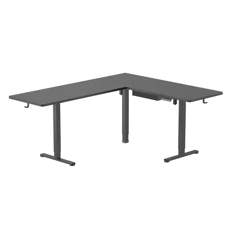 Bureau d'angle XL électrique réglable en hauteur, bureau assis-debout en forme de L de 63 x 50 pouces avec contrôleur de mémoire