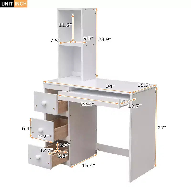 Lit superposé en L simple sur simple avec escalier de rangement, bureau, étagères et tiroirs, lit mezzanine en bois avec cadre de lit plateforme indépendant