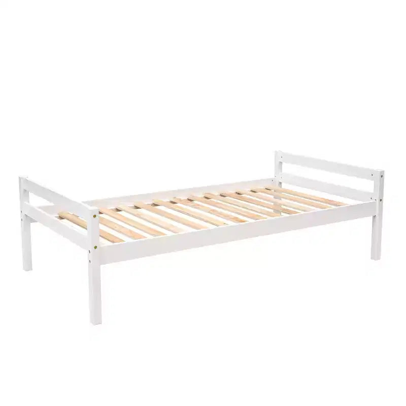 Lit superposé en L simple sur simple avec escalier de rangement, bureau, étagères et tiroirs, lit mezzanine en bois avec cadre de lit plateforme indépendant