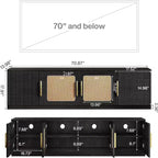 Meuble TV 70,9 pouces, Centre de divertissement en bois avec étagère de rangement à 6 niveaux, Meuble console multimédia pour téléviseurs jusqu'à 80 pouces
