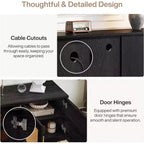 Meuble TV 70,9 pouces, Centre de divertissement en bois avec étagère de rangement à 6 niveaux, Meuble console multimédia pour téléviseurs jusqu'à 80 pouces