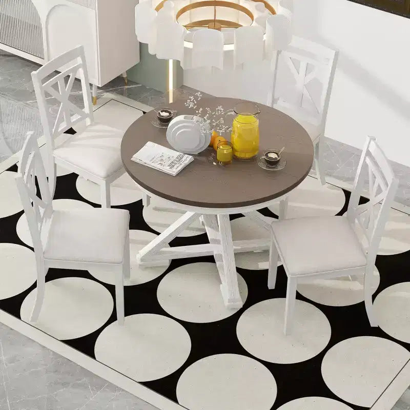Ensemble de salle à manger 5 pièces avec table extensible et chaises rembourrées