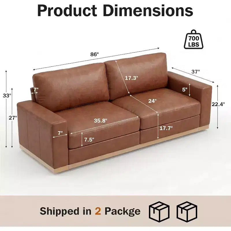 Canapé fixe de 100 pouces avec lattes en bois, tissu de coton, assise triple pour salons et appartements