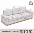 Dyonery 100 inch Fixed sofa with wooden strips, cotton fabric, triple person seatSuitable for living rooms and apartments