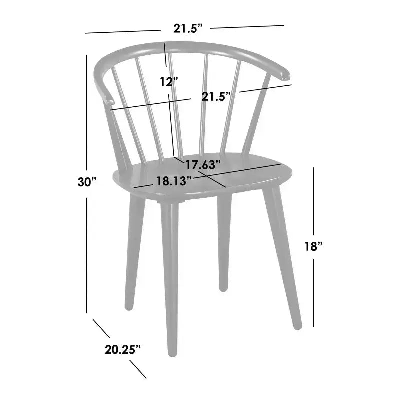 Ensemble de salle à manger rond 3 pièces Florence de 107 cm avec chaises en bois massif, noir