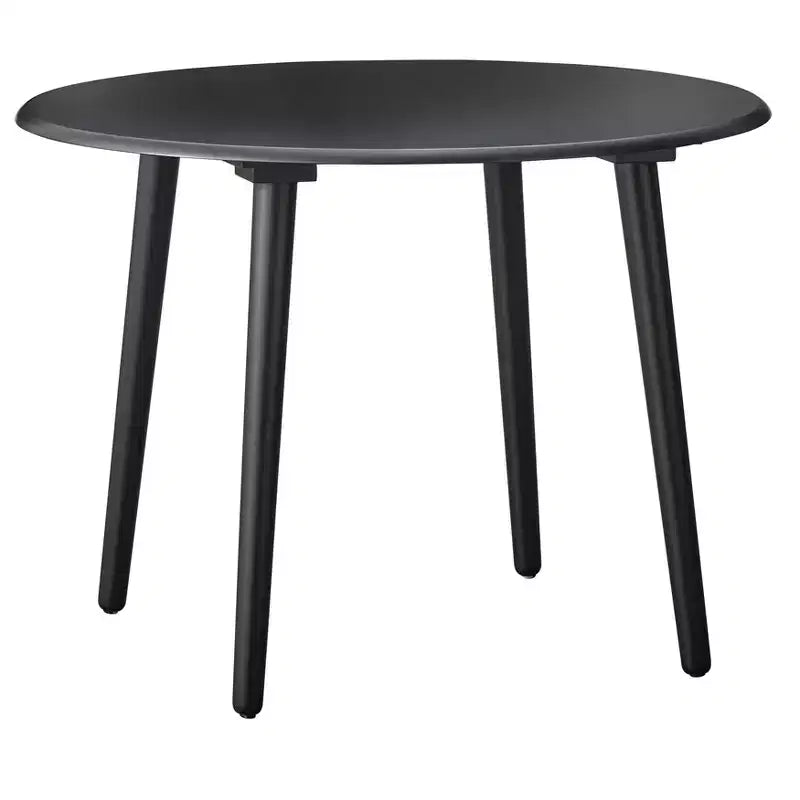 Ensemble de salle à manger rond 3 pièces Florence de 107 cm avec chaises en bois massif, noir