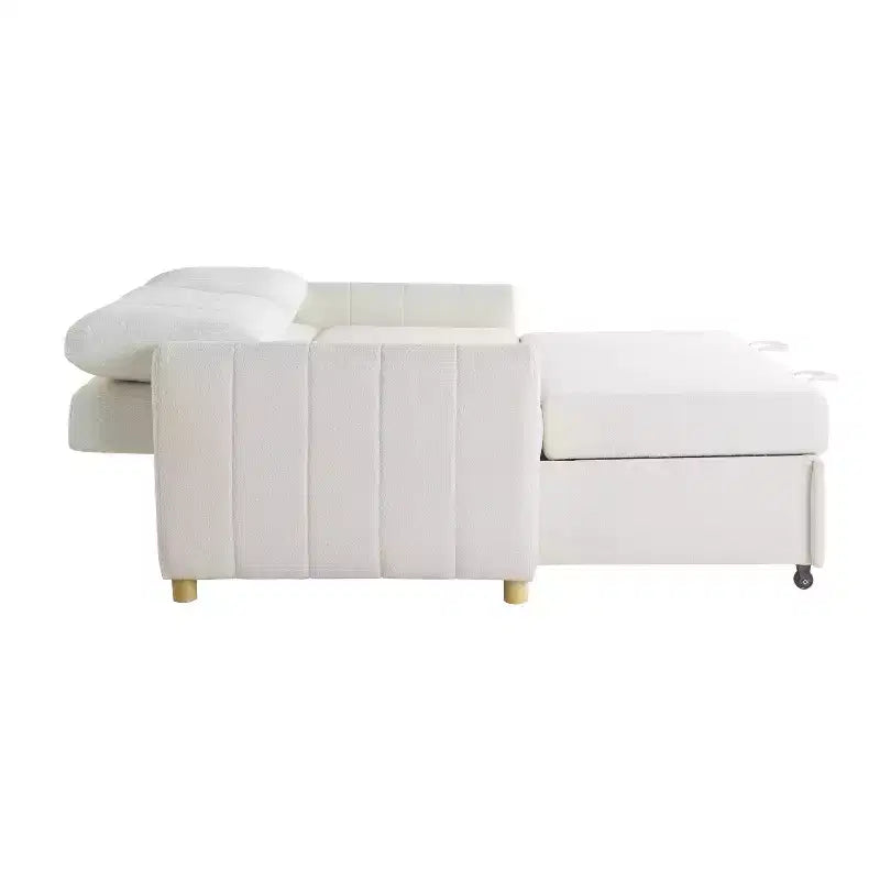 Causeuse convertible tissée ivoire