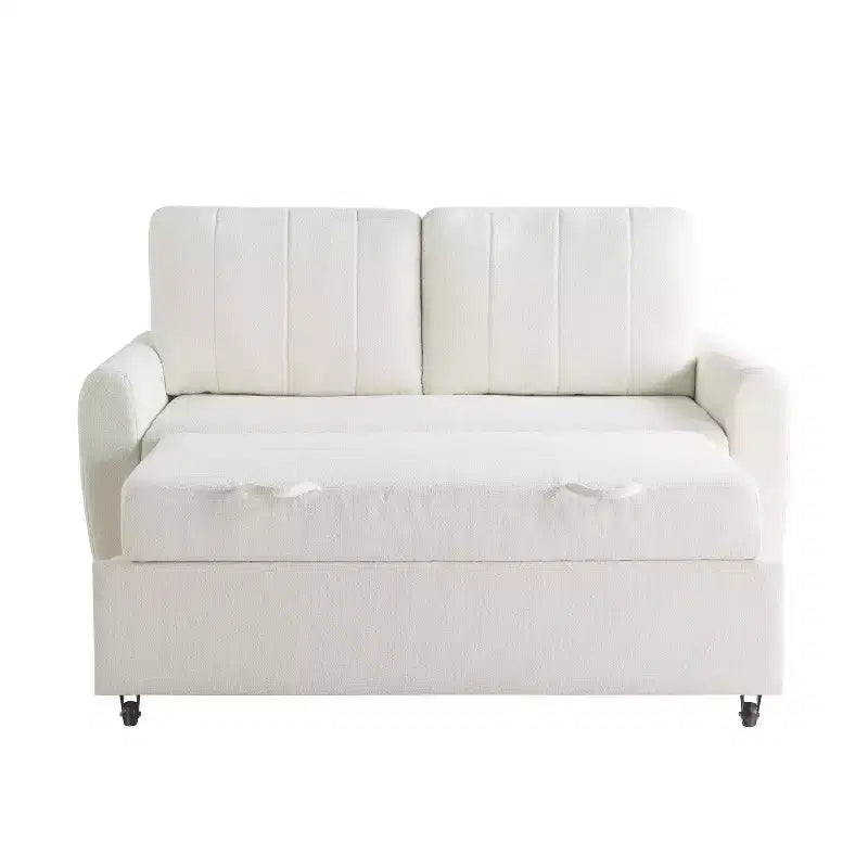 Causeuse convertible tissée ivoire