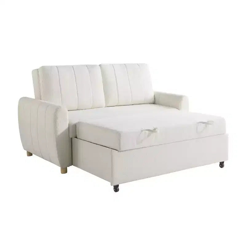 Causeuse convertible tissée ivoire