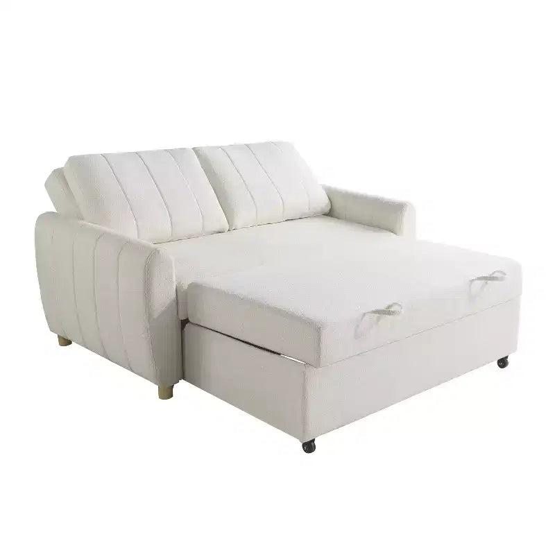 Causeuse convertible tissée ivoire