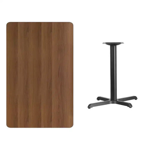 Dessus de table rectangulaire en stratifié 30" x 48" avec base de table ronde de 24" de hauteur