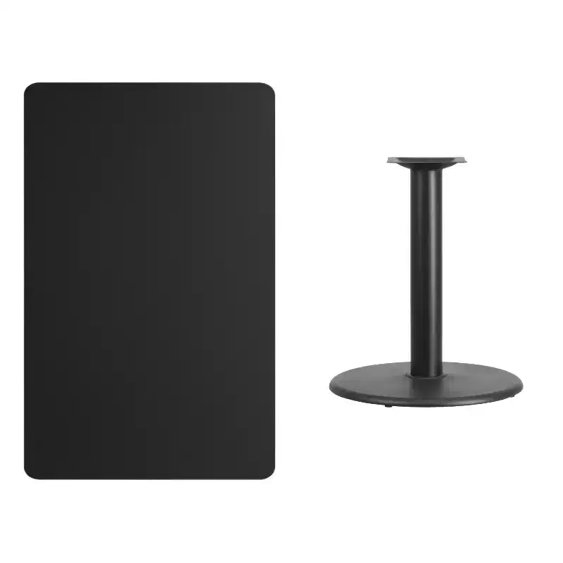 Dessus de table rectangulaire en stratifié 30" x 48" avec base de table ronde de 24" de hauteur