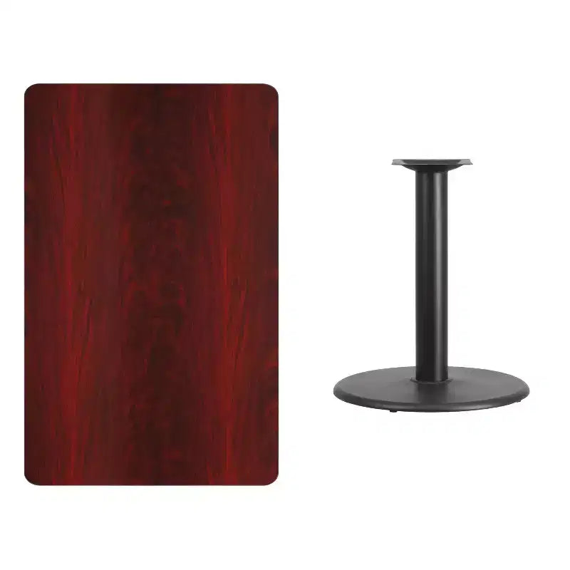Dessus de table rectangulaire en stratifié 30" x 48" avec base de table ronde de 24" de hauteur