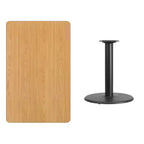 Dessus de table rectangulaire en stratifié 30" x 48" avec base de table ronde de 24" de hauteur