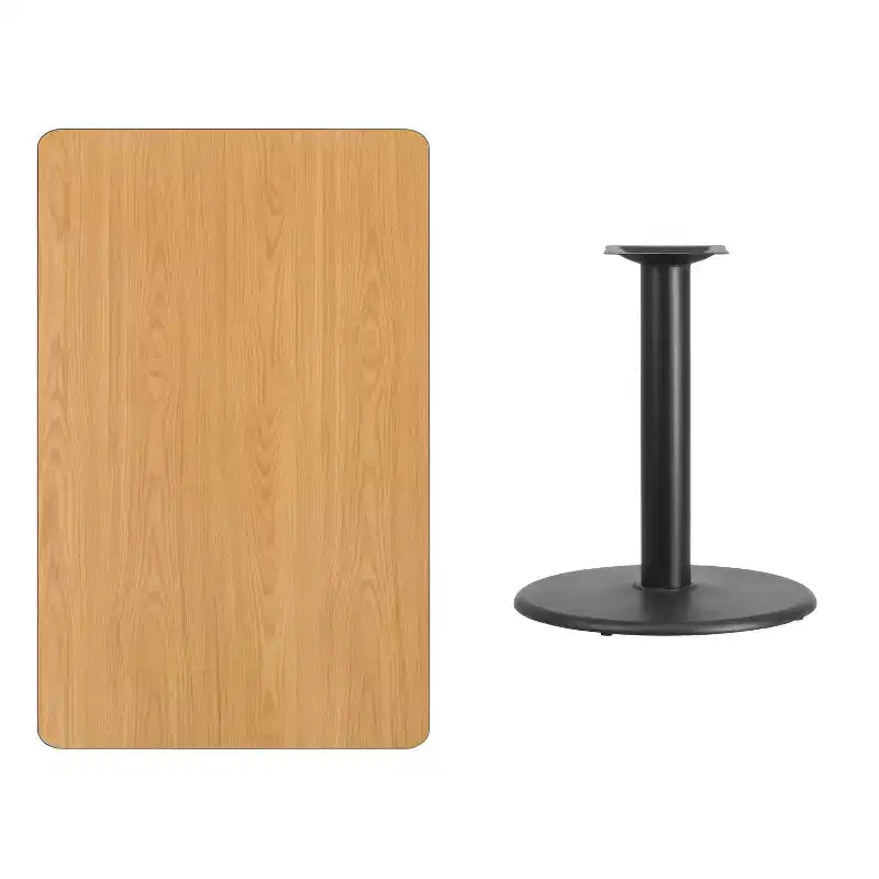 Dessus de table rectangulaire en stratifié 30" x 48" avec base de table ronde de 24" de hauteur
