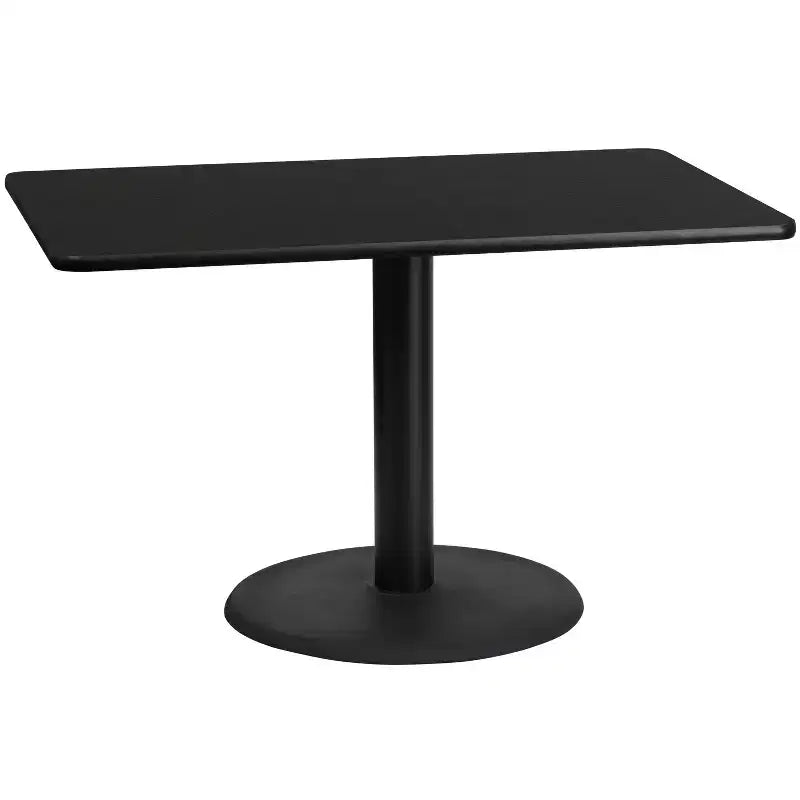 Dessus de table rectangulaire en stratifié 30" x 48" avec base de table ronde de 24" de hauteur