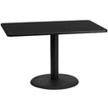 Dessus de table rectangulaire en stratifié 30" x 48" avec base de table ronde de 24" de hauteur