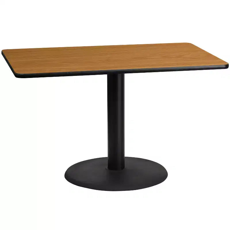 Dessus de table rectangulaire en stratifié 30" x 48" avec base de table ronde de 24" de hauteur