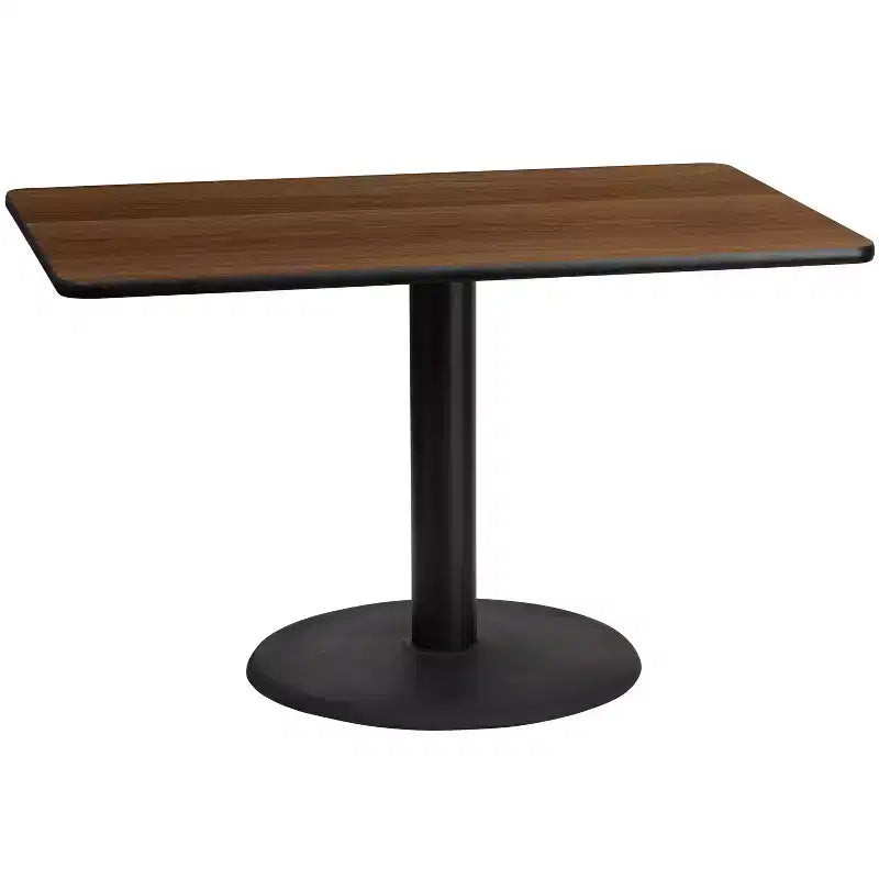 Dessus de table rectangulaire en stratifié 30" x 48" avec base de table ronde de 24" de hauteur